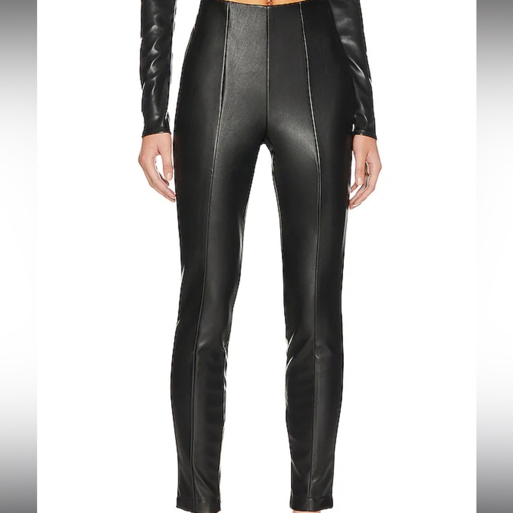 AFRM x Revolve Simone Black Noir Faux Leather Skinny Pants